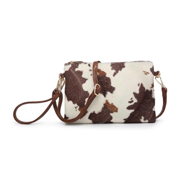 Jen & Co Handbags - Cow Print Clutch/Crossbody/Wristlet Purse